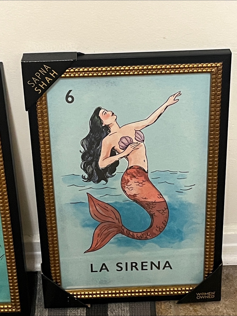Sapna Shah Loteria Wall Print - 12x18
LA SIRENA New- ready to hang Mermaid Art